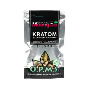 OPMS Silver Caps 36g | 60ct | Green Vein MD | MSRP: $9.99